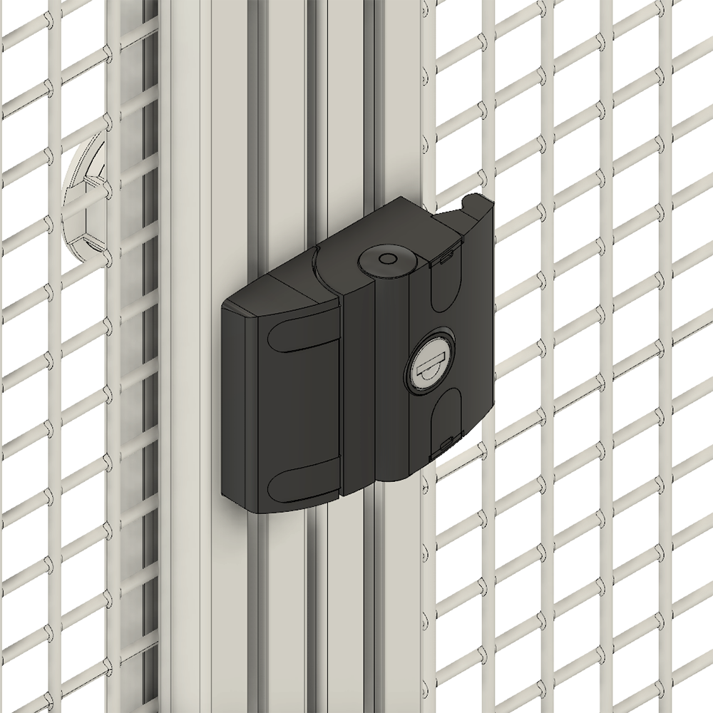 50-300-1 MODULAR SOLUTIONS DOOR PART<br>COMPACT SLAM LATCH, BLACK POWDER COAT, LOCKING KEY 1333
